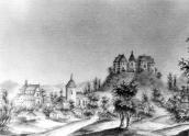 19 ст. Панорама містечка. Малюнок