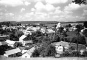 1990 р. Панорама села з новою церквою.…