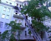 Фрагмент фасаду під час пожежі