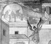 Архітектурне тло і ангел