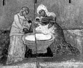 Служниця, повитуха і немовля