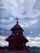 Дзвіниця. Загальний вигляд. Гуаш…