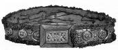 Шкіряний пояс з срібними прикрасами,…