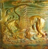 Грифон терзає оленя