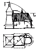 Схема плану та розрізу первісної частини