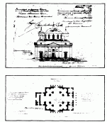 Проект фасаду і план костелу.…