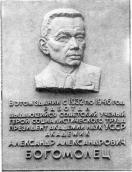 Меморіальна дошка О.О.Богомольцю