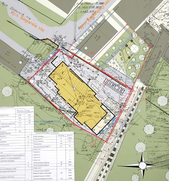 План будинку біля траси фунікулеру