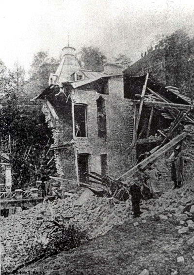 Разрушения от сползания Владимирской…