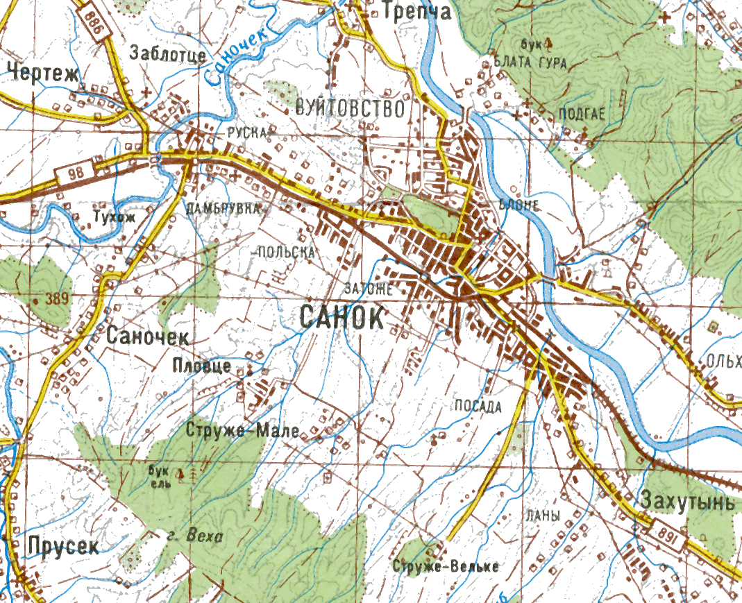 (Заблотце) – Карта Київської військово-картографічної фабрики, масштаб… Заболотці с