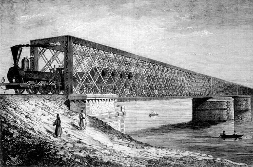 Збудований у 1868 – 1870 рр. за проектом Аманда Струве. Зруйнований поляками в… Залізничний міст Струве