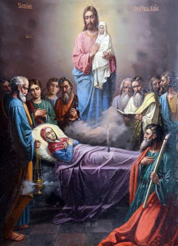 Успіння Богородиці. 1897 р. Оцинковане залізо, олія. Походить із церкви… Ікона «Успіння»