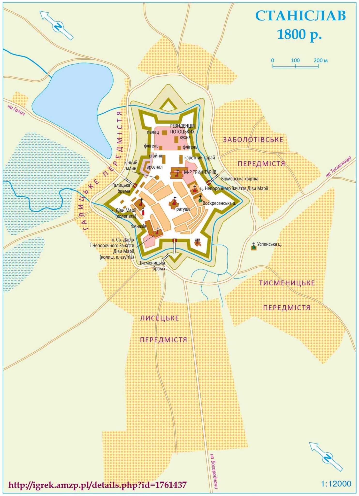 1800 р. План м. Станіславів
