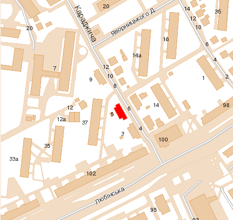 План вул.Караджича з пам’ятником