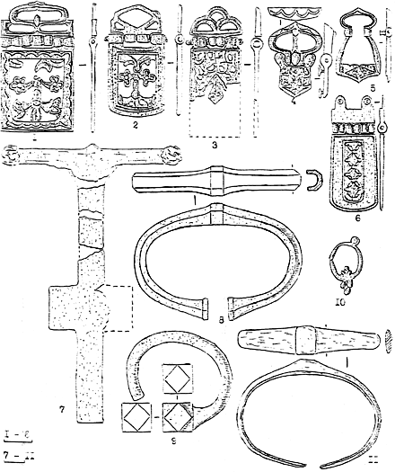 Рис. 3. Вещи из некоторых могил…