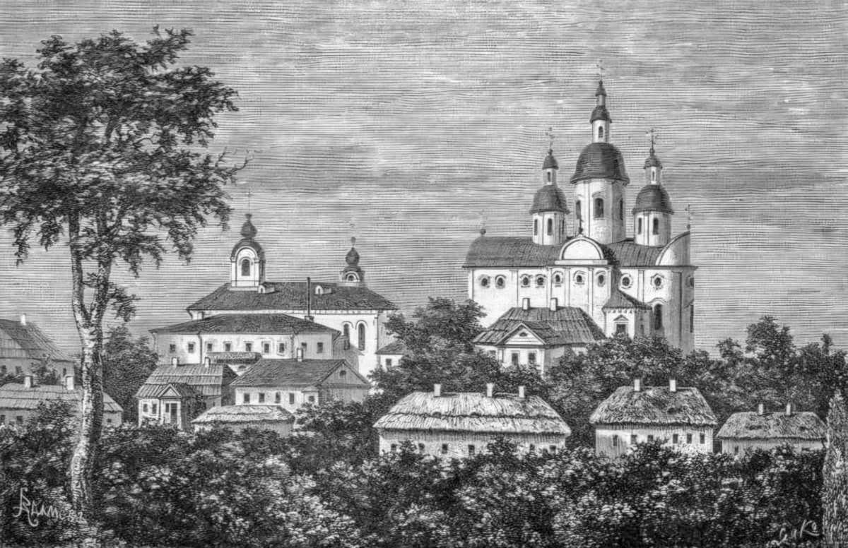 Гравюра кін. 19 ст. з сайту facebook.com Красногорка – урочище біля… Монастир Красногірський