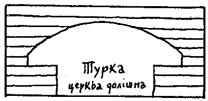 Абрис отвору між бабинцем і навою