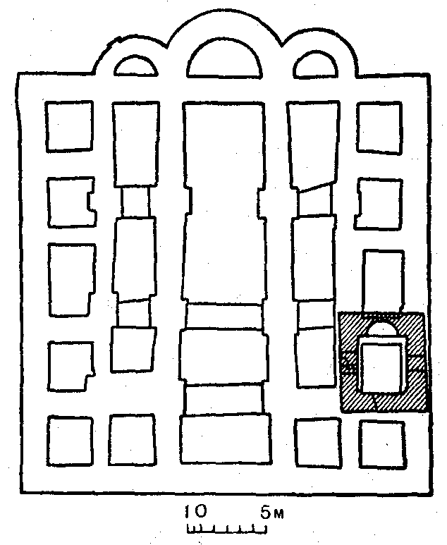 План Успенської церкви в Галичі. 1157 р. Джерело: Історія українського… 1966 р. Історія українського мистецтва