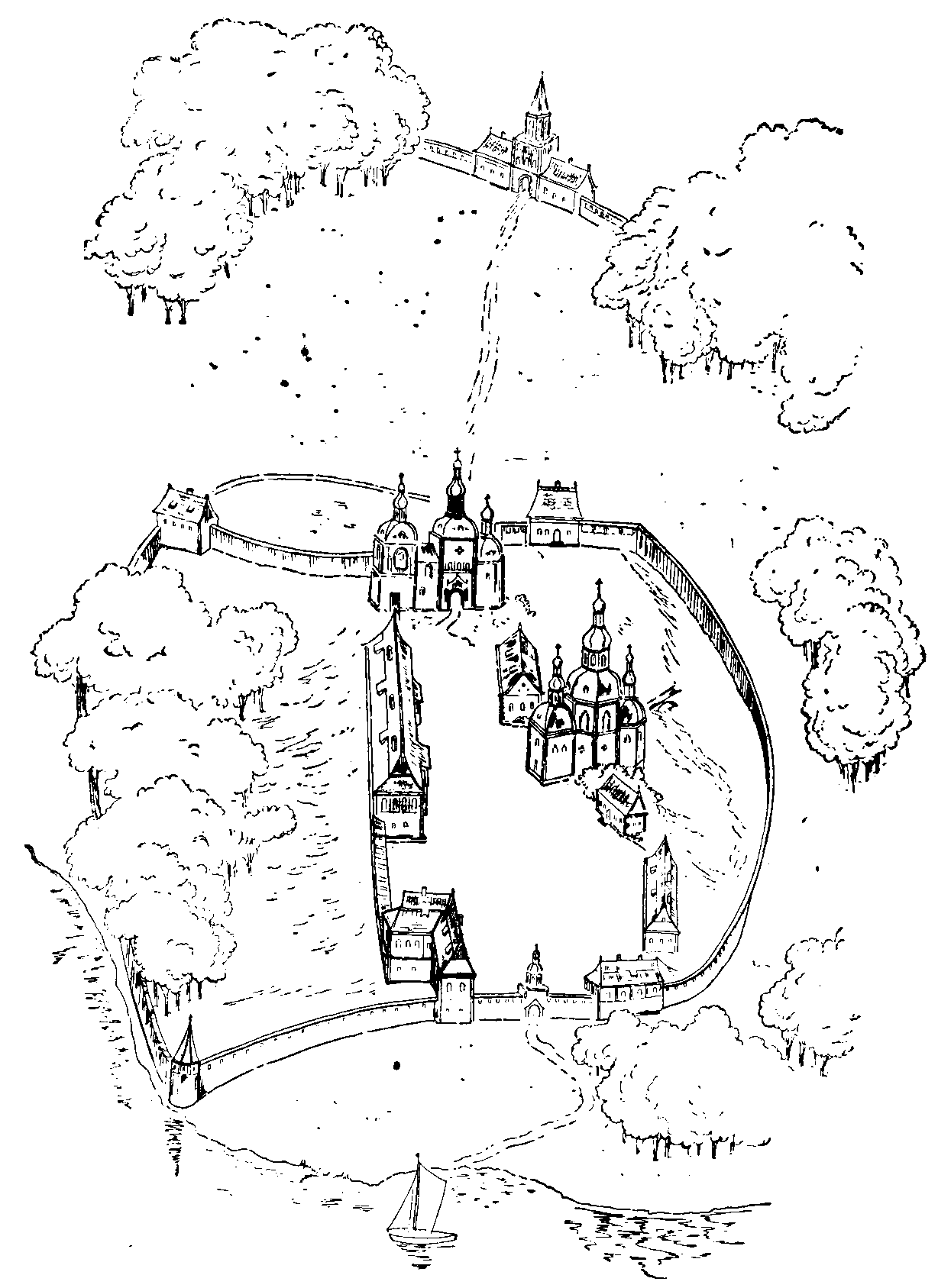 Глуховско-Петропавловский монастырь, XVII-XVIII вв. Рисунок – реконструкция К.… Рисунок-реконструкція К.Лопяло