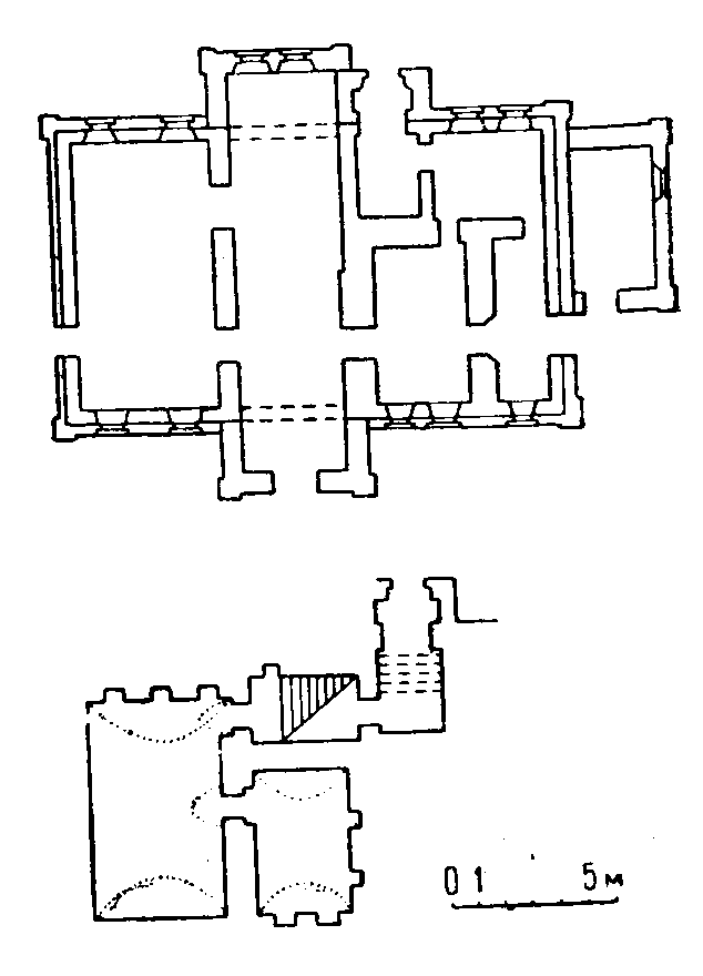 Дом Кочубея в Батурине, XVII в. Планы наземного этажа и подвала (обмеры… 1967 г. Архитектура левобережной Украины