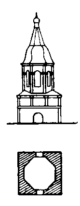 Надбрамна башта. Фасад і план