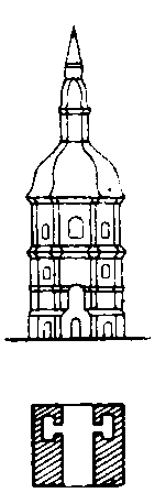 Фасад і план (станом на 17 ст., до…