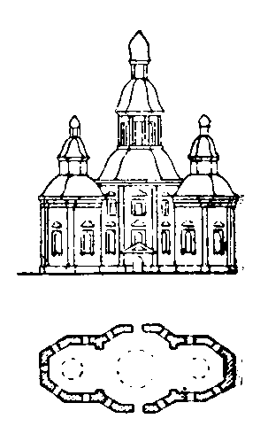 Фасад і план (реконструкція М.Цапенка)