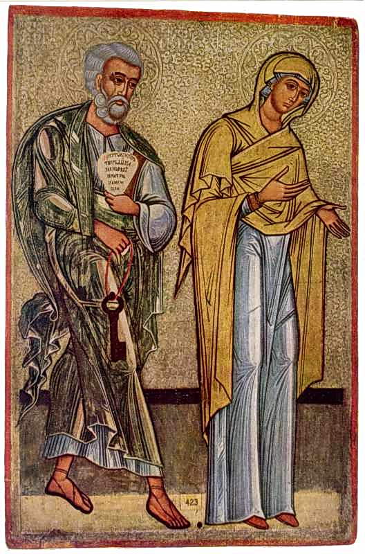 Св.Петро і богородиця. Ікона 1570-х рр.