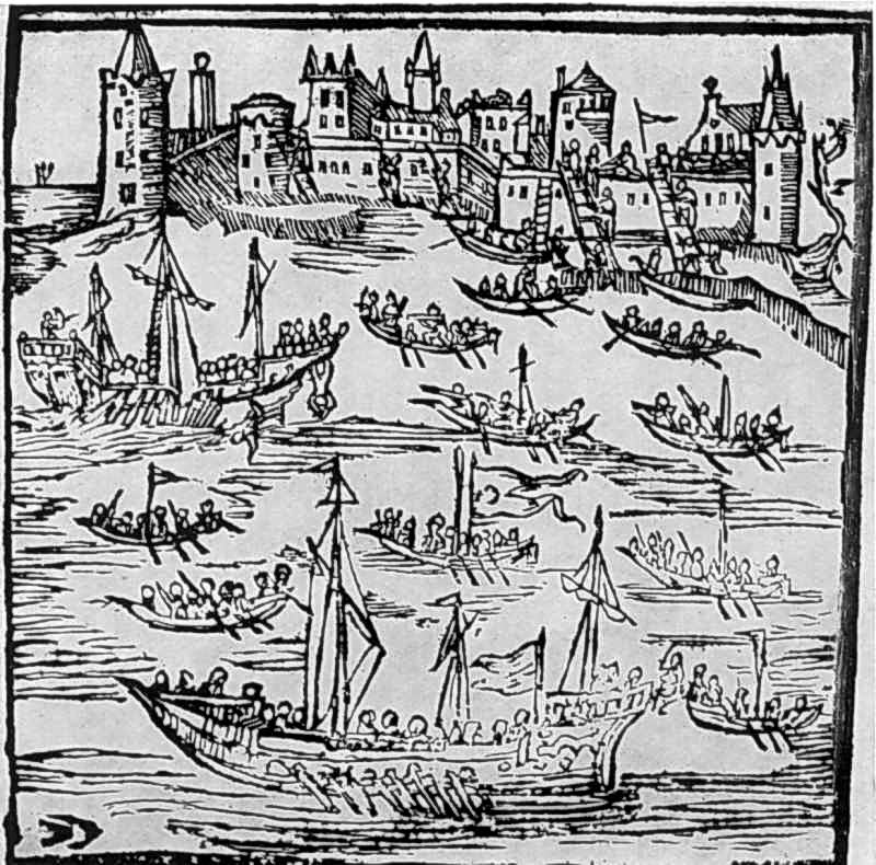 Невідомий гравер. Здобуття Кафи запорожцями. З книги Касіяна Саковича «Вірш на… Здобуття Кафи запорожцями