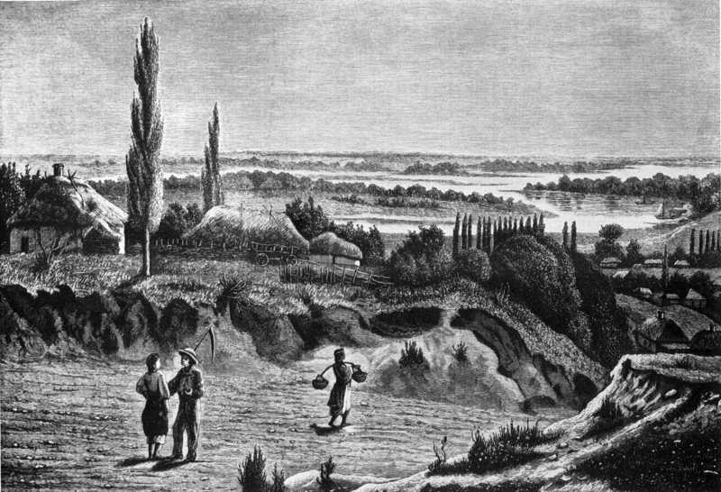 Краєвид Китаєва. Кінець XIX ст. Гравюра Рашевського з оригінального малюнка… 1869 р. Краєвид Китаєва