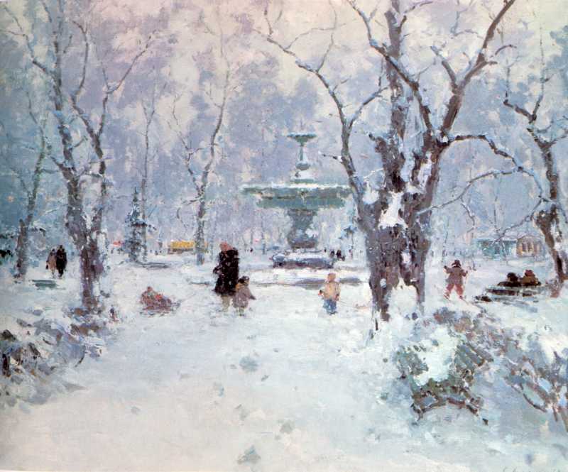 Шишко Сергій Федорович (нар. 1911). Парк взимку. 1960. Полотно, олія. 99,5:… 1960 р. Загальний вигляд