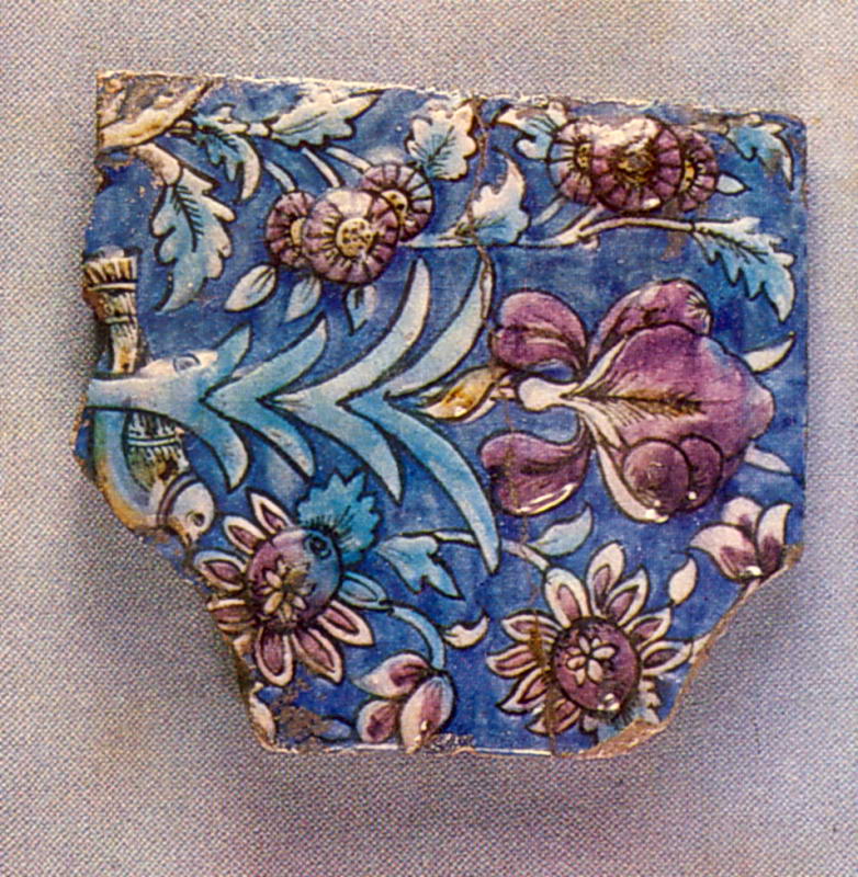 Изразцовая плитка. Первая половина XVI в. Глина, глазурь. Размер 15,5 см. … Кахляна плитка