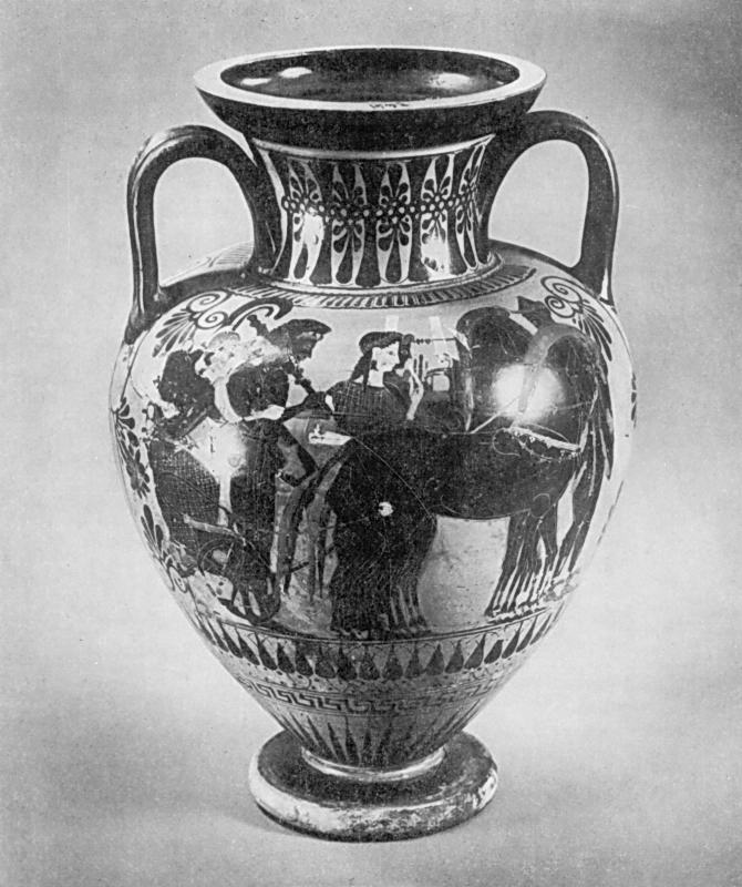 Чернофигурная амфора. Последняя четверть VI в. до н. э. Аттика. Глина.… Чорнофігурна амфора