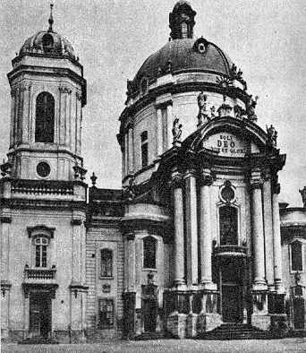 Дзвіниця і костел. Загальний вигляд