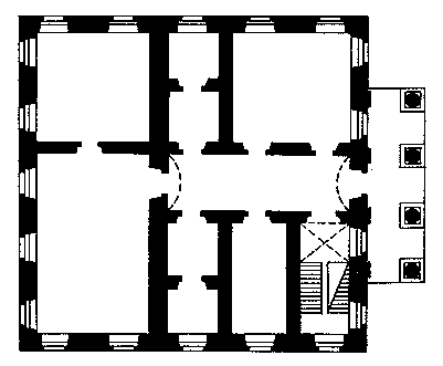 Західний флігель. План 1 поверху
