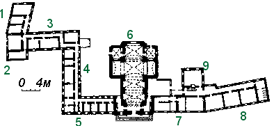 План на рівні 2 поверху келій