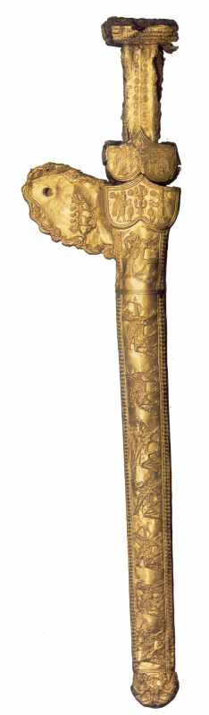 Залізний меч із золотими піхвами
