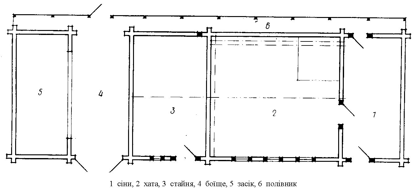 План будинку у с. Кропивник Старосамбірського р-ну Львівської обл. Кінець XIX… План будинку