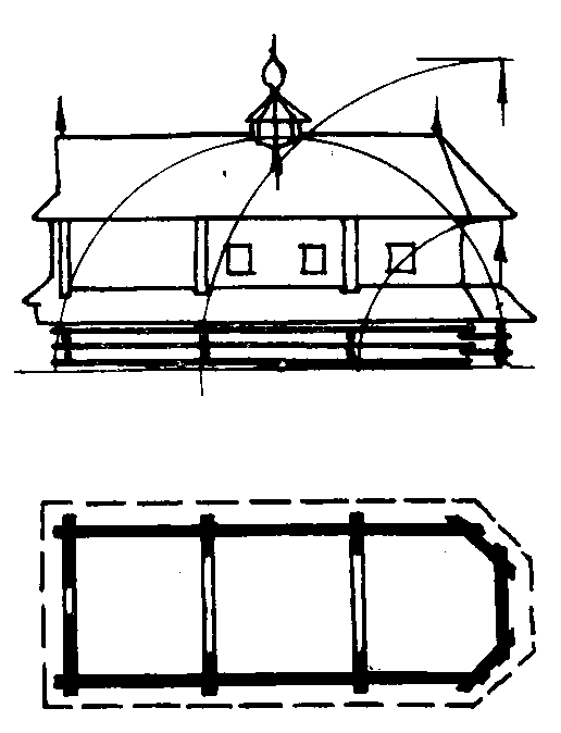 Схема плану і фасаду