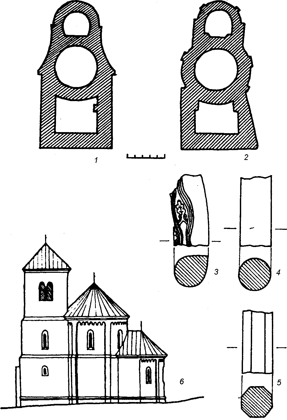 1. план фундаментів з досліджень 1887 року; 2. план фрундаментів за… 1991 р. Церква святого пророка Іллі
