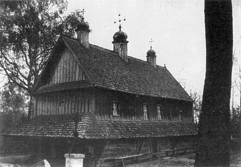 Пиняни. Церква св. Кузьми і Дем’яна, XVIII ст. Розібрана у 1910-х pp. Світлина… 1912 р. Загальний вигляд з позиції А1