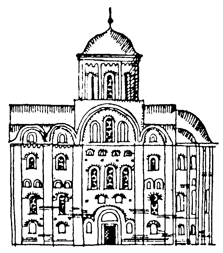 Вигляд з півдня 34. Федорівська церква в родовому князівському монастирі… 34. Федорівська церква
