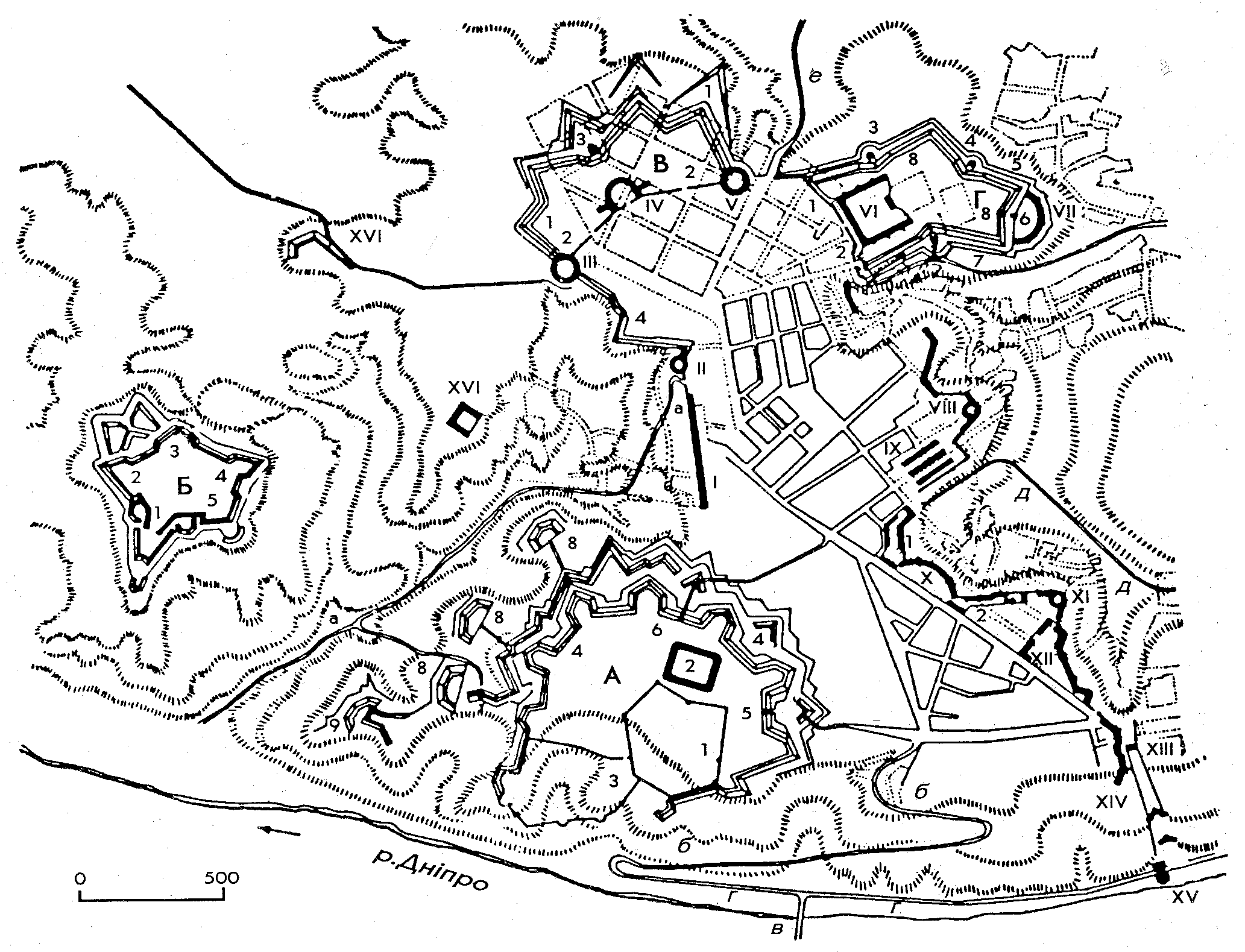 Реконструкція Т.Трегубової на сер.19 ст. А – цитадель 1 – оборонний мур… Генеральний план