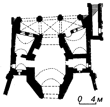 Надбрамна башта-дзвіниця. План 1 ярусу