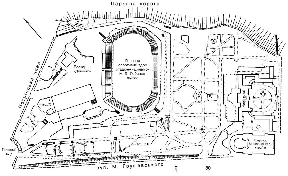 Генеральний план: 1. Пам’ятник М. Глінці. 2. Паркова скульптура М.… 2003 р. Звід пам’яток Києва