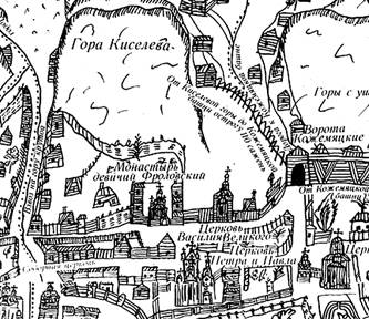 1695 р. Монастир на плані Києва