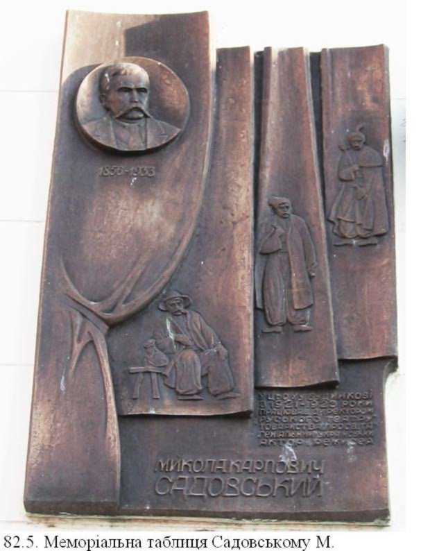 Меморіальна дошка М. Садовському