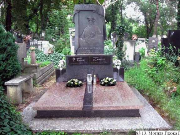 Могила Глюка (іст.). На кладовищі Кальварія. Вул. Тиха. У правій частині… Могила Глюка Г. М.