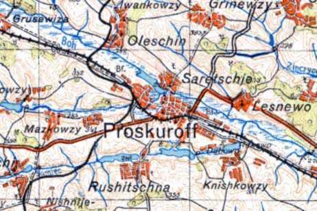 Місто Проскурів на карті 1941 р.