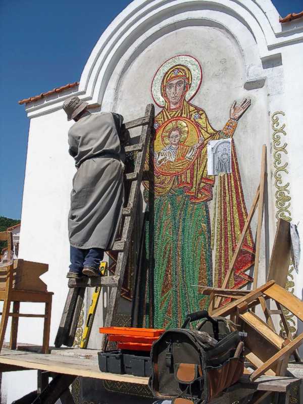 2007 р. Мозаїка у процесі монтажа тла
